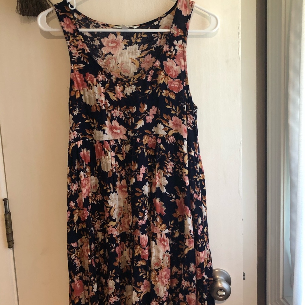American Eagle blue floral flowy mini dress size S